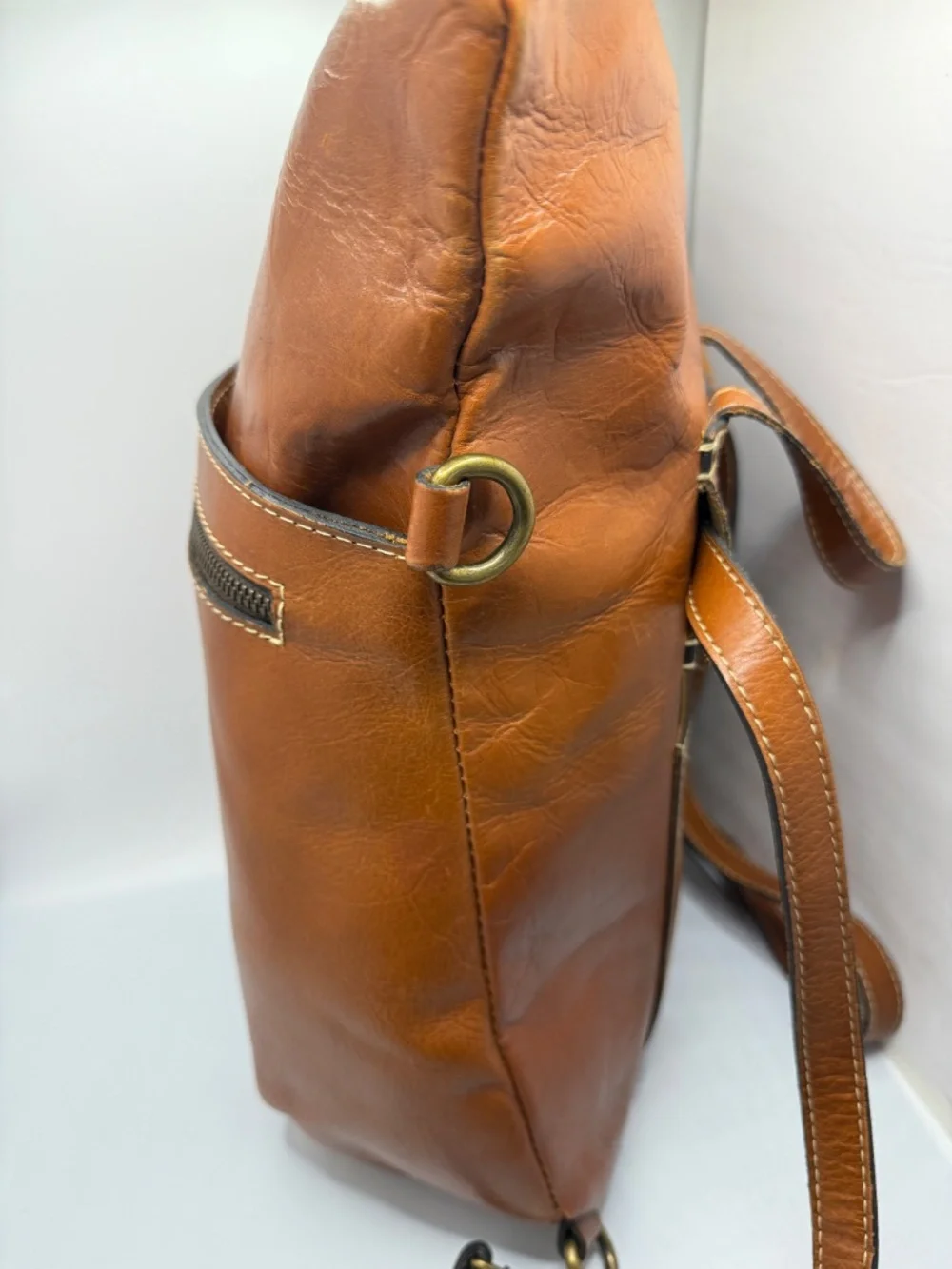 ECLECTIC PATRICIA NASH TASSEL RARE BROWN LEATHER 2-WAY BACKPACK BAG!